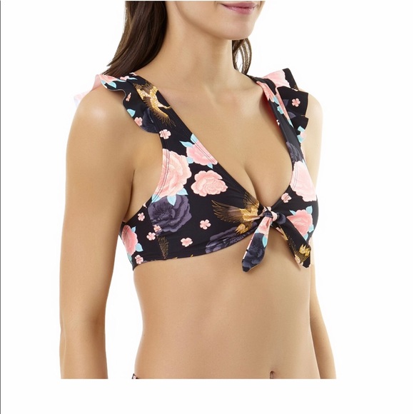 Bikini Top Size Large 12-14 Woman’s Floral Lightly Padded New - Picture 2 of 6